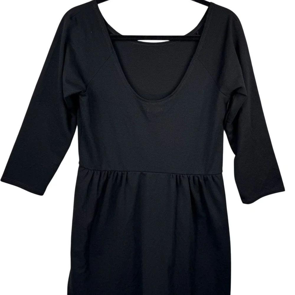 American‎ Eagle Dress Womens Large Black 3/4 Sleeve Scoop Neck Minimalist